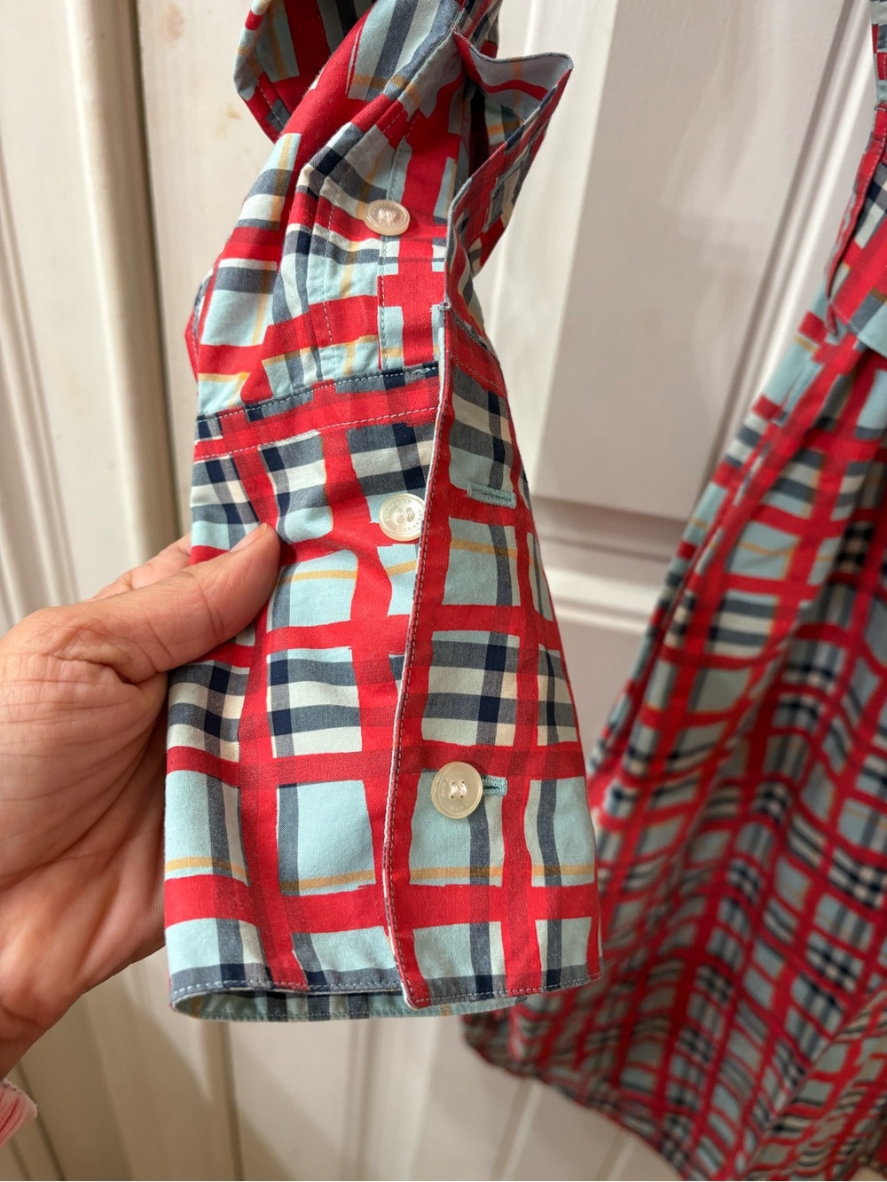 Burberry London Plaid Print Belted Long Sleeve Shirt Dress - Picture 6 of 12
